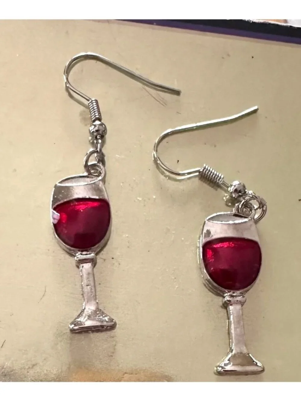 Red Wine Glass Earrings Merlot Cabernet Pinot NoirCocktails Dangle Hooks New